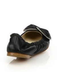 See by Chloe Clara Chain Detail Leather Ballet Flats