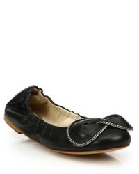 See by Chloe Clara Chain Detail Leather Ballet Flats