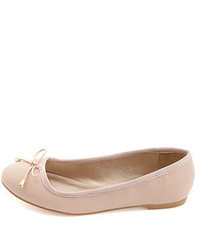 Charlotte Russe Gold Tipped Bow Ballet Flats