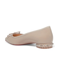Christian Louboutin Hall Spiked Leather Point Toe Flats