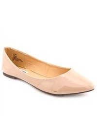 Steve Madden Angel Beige Patent Leather Flats Shoes