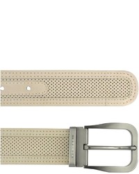 Moreschi Beige Perforated Leather Belt