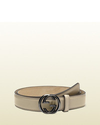 Gucci Leather Belt With Interlocking G Buckle