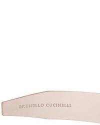 Brunello Cucinelli Leather Metallic Trimmed Belt