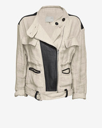 IRO Leather Detail Linen Jacket