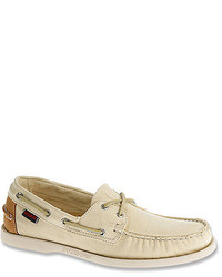 Beige Leather Boat Shoes