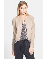 Trouve Trouv Perforated Sleeve Faux Leather Jacket