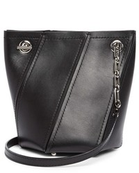 Proenza Schouler Mini Hex Whipstitch Leather Bucket Bag Black