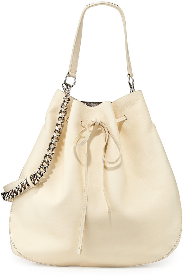 Ralph Lauren Calfskin Bucket Hobo Bag Off White | Where to buy & how to ...