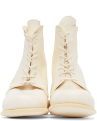 Guidi White Leather Lace Up Boots