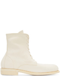 Guidi White Leather Lace Up Boots