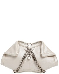 Alexander McQueen Small Demanta Pearlised Leather Clutch