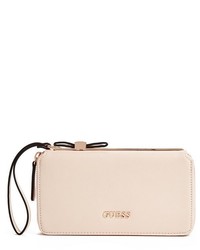 GUESS Bar Collection Bow Zip Around Wristlet