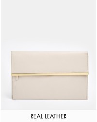 Asos Collection Leather Slim Envelope Clutch Bag