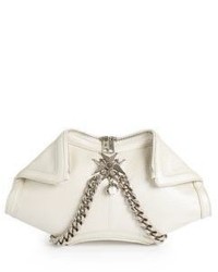 Alexander McQueen De Manta Small Chain Accented Leather Clutch