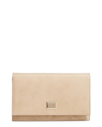Jimmy Choo Lizzie Patent Leather Suede Clutch