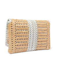 Anya Hindmarch Neeson Woven Leather And Straw Clutch