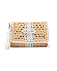 Anya Hindmarch Neeson Woven Leather And Straw Clutch