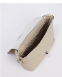 Furla Beige Leather Fold Over Crossbody Bag