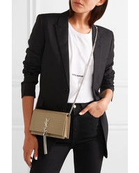Saint Laurent Kate Small Croc Effect Patent Leather Shoulder Bag