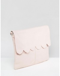 Asos Leather Scallop Cross Body With Detachable Strap