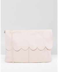 Asos Leather Scallop Cross Body With Detachable Strap