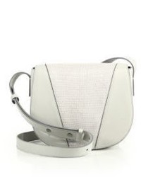 Vince Modern V Small Lizard Embossed Leather Smooth Leather Crossbody Bag
