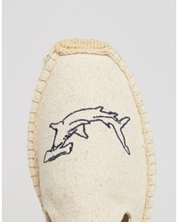 Soludos Embroidery Sharks Sand Espadrilles