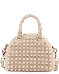 Christian Louboutin Panettone Small Spiked Satchel Tan