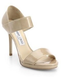 Jimmy Choo Alana Patent Leather Wide Strap Sandals