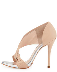 Brian Atwood B Chryssa Knotted Leather Sandal Nude