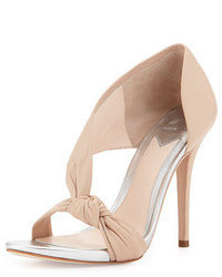 Brian Atwood B Chryssa Knotted Leather Sandal Nude