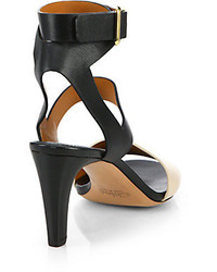 Chloé Bicolor Leather Ankle Strap Sandals