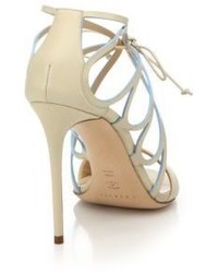 Casadei Butterfly Cut Out High Heel Leather Sandals