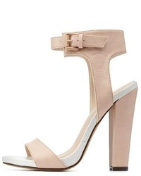 Charlotte Russe Color Block Chunky Heel Sandals