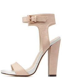 Charlotte Russe Color Block Chunky Heel Sandals