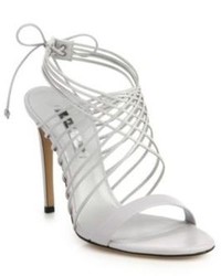 Casadei Criss Cross Leather Ankle Tie Sandals
