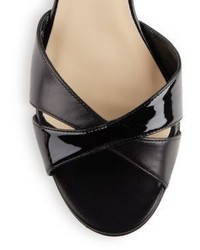 Edie Crisscross Leather Kitten Heel Sandals