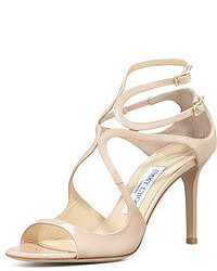 Jimmy Choo Ivette Strappy Patent Sandal Nude