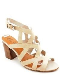 Marc Fisher Bly Beige Nubuck Leather Dress Sandals Shoes