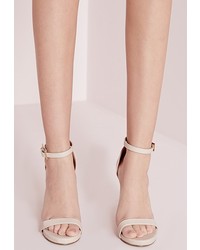 Missguided Barely There Heeled Sandals Nude