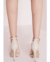 Missguided Barely There Heeled Sandals Nude