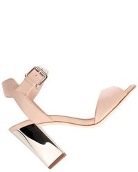 Giuseppe Zanotti Nude Leather Mirror Heel Sandal