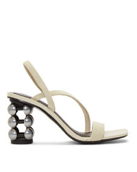 Alexander Wang Off White Patent Deedee Dome Heeled Sandals