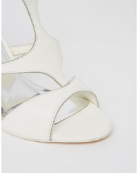 Ted Baker Shyea White Leather Caged Heeled Sandals