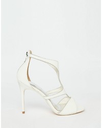 Ted Baker Shyea White Leather Caged Heeled Sandals