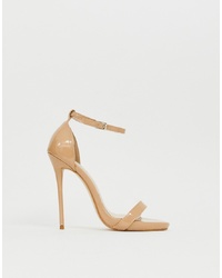 SIMMI Shoes Simmi London Sheena Latte Barely There Heeled Sandals