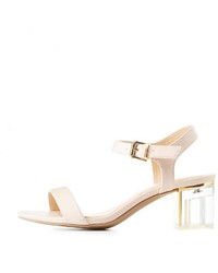 Charlotte Russe Two Piece Lucite Heel Sandals