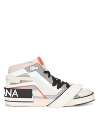 Dolce & Gabbana Logo Patch Panelled High Top Sneakers