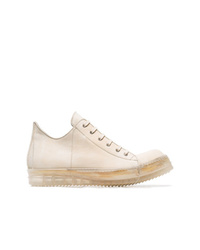 Rick Owens Off White Low Top Leather Sneakers